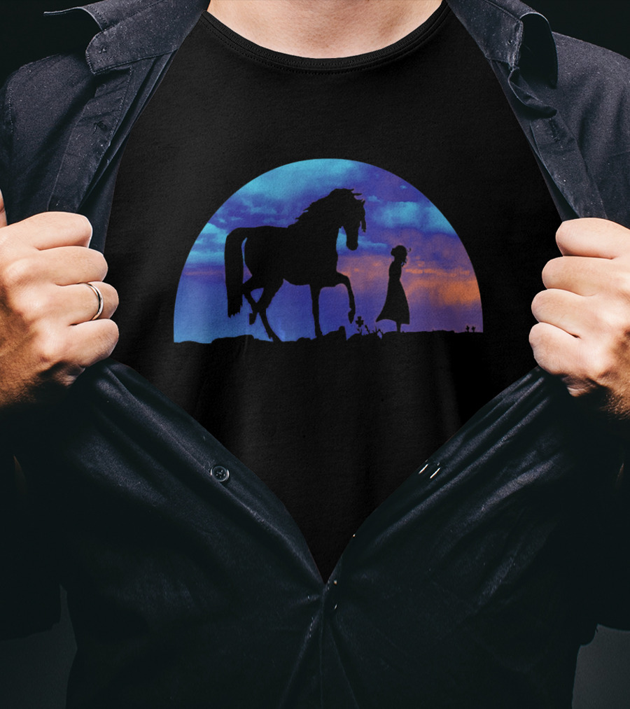 Horse Girl Lover Great Silhouette At Sunset T-Shirt