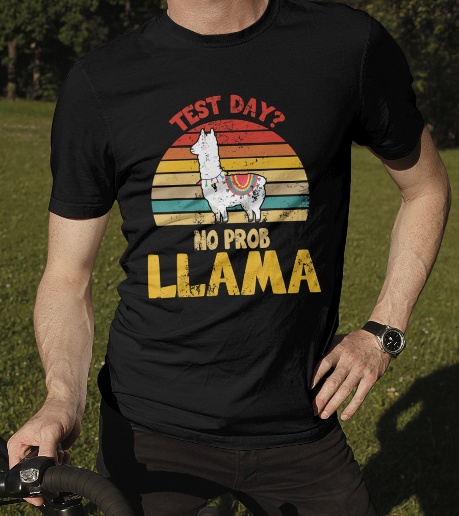 Vintage Test Day? No Prob Llama Retro Teacher T-Shirt
