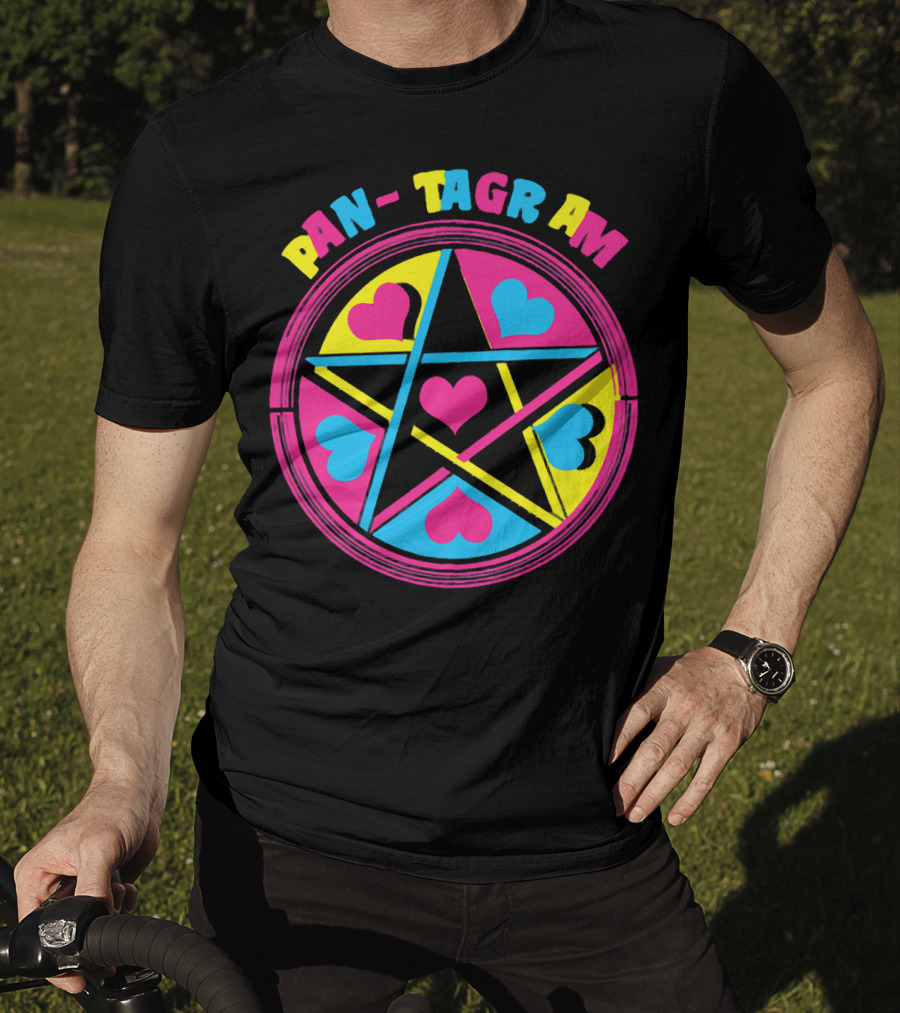 PAN-TAGRAM Hearts And Pentagram Retro T-Shirt