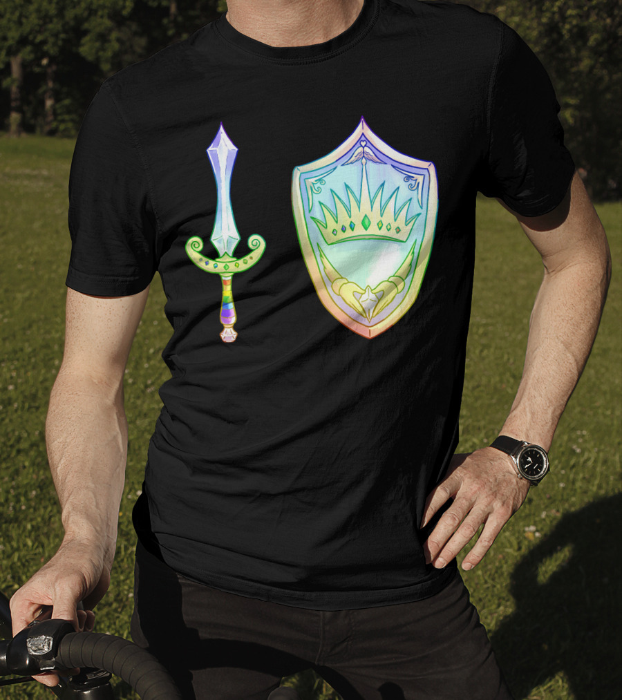 Rainbow Armory Crystal Sword Shield Crown T-Shirt