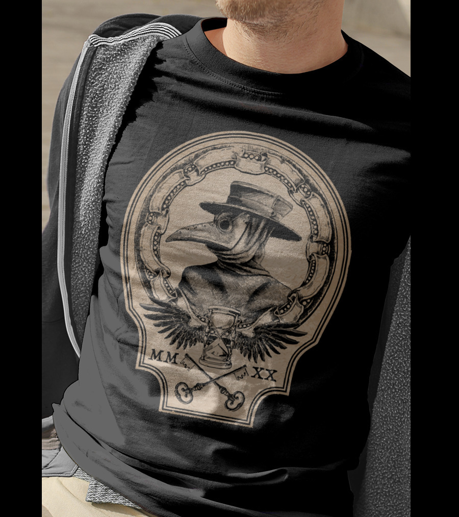 MMXX Plague Doctor Hourglass And Wings Vintage T-Shirt
