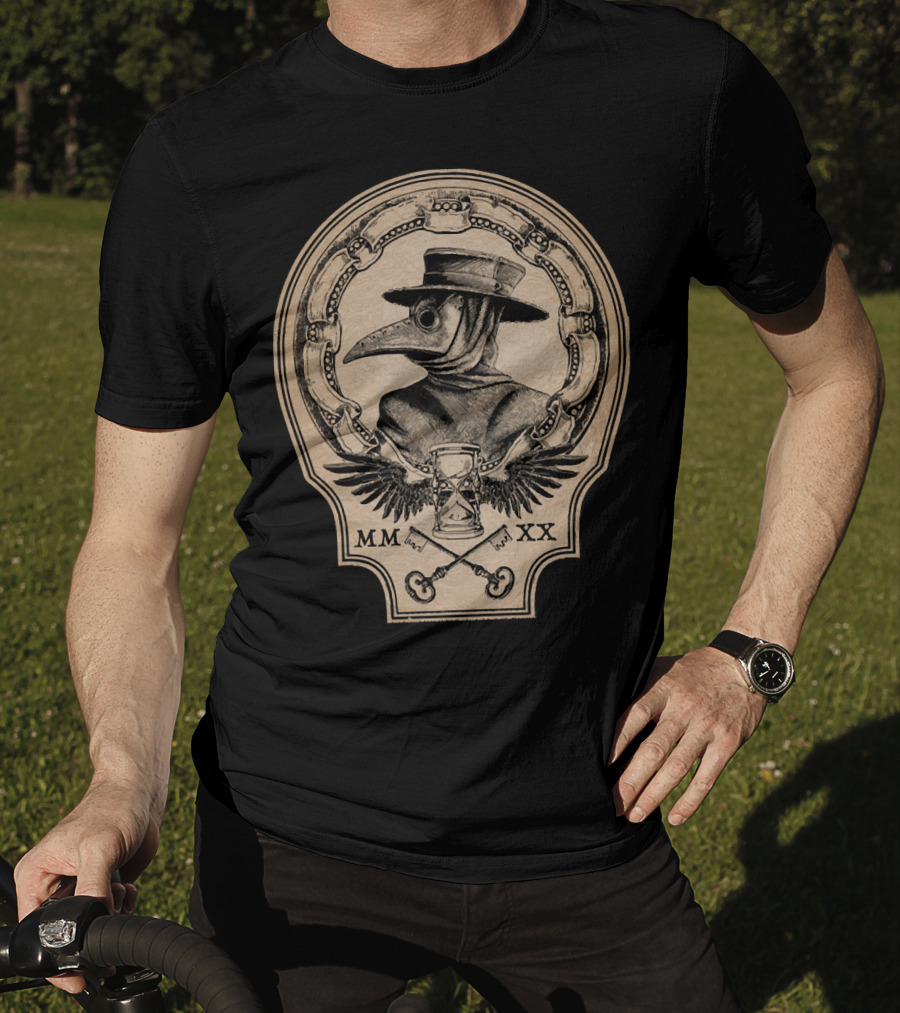 MMXX Plague Doctor Hourglass And Wings Vintage T-Shirt