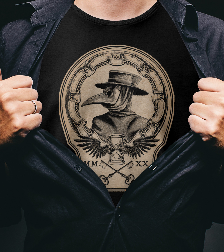 MMXX Plague Doctor Hourglass And Wings Vintage T-Shirt