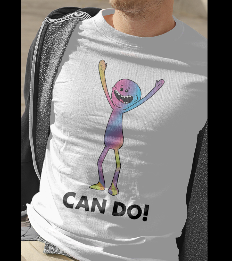 Mr Meeseeks Can Do Rainbow Pose Enthusiastic Character T-Shirt