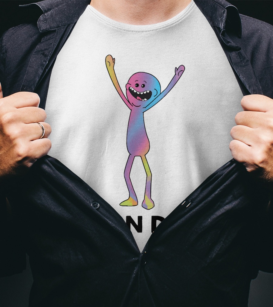 Mr Meeseeks Can Do Rainbow Pose Enthusiastic Character T-Shirt