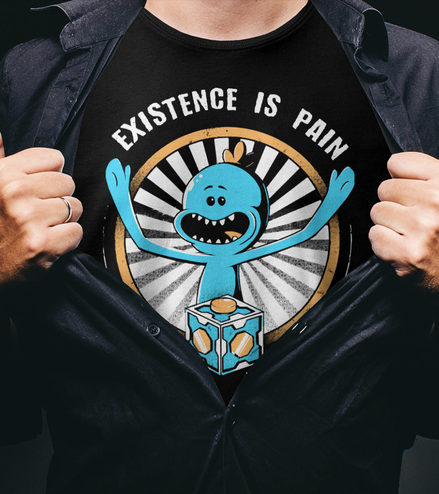Existence Is Pain Mr. Meeseeks Rick And Morty Cube T-Shirt