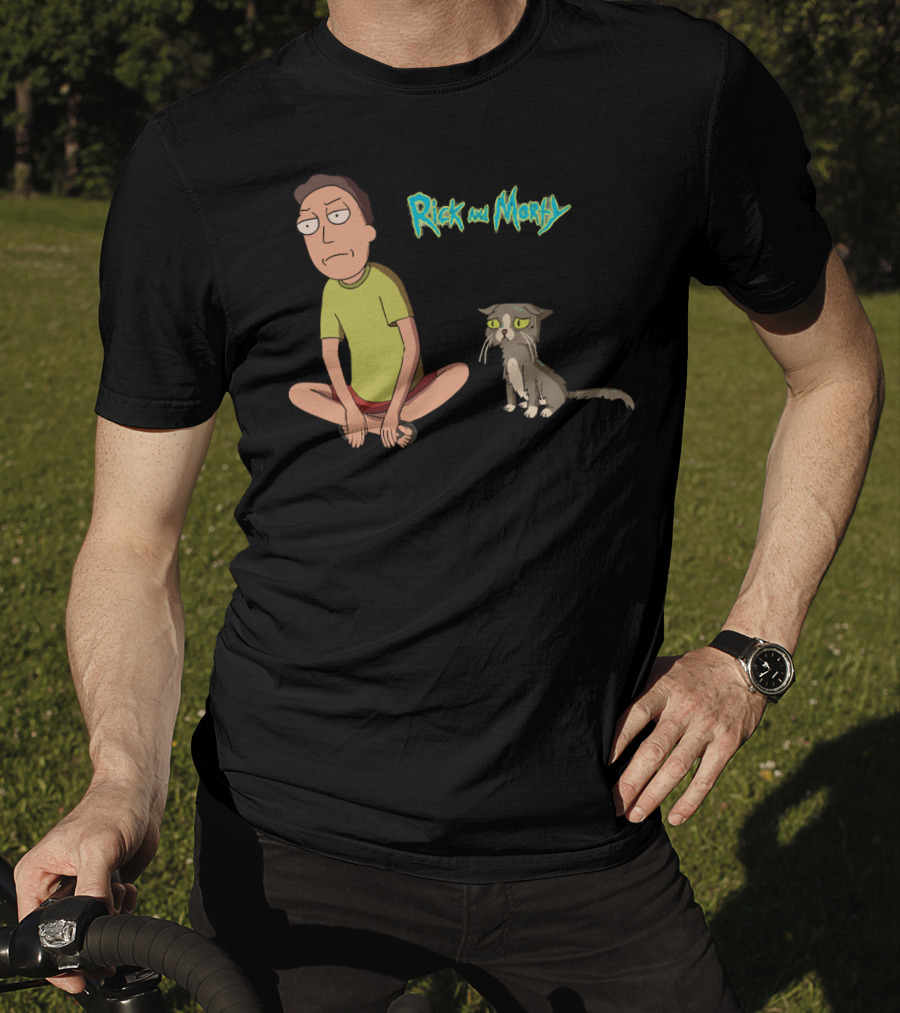 Rick And Morty Jerry And The Talking Cat T-Shirt