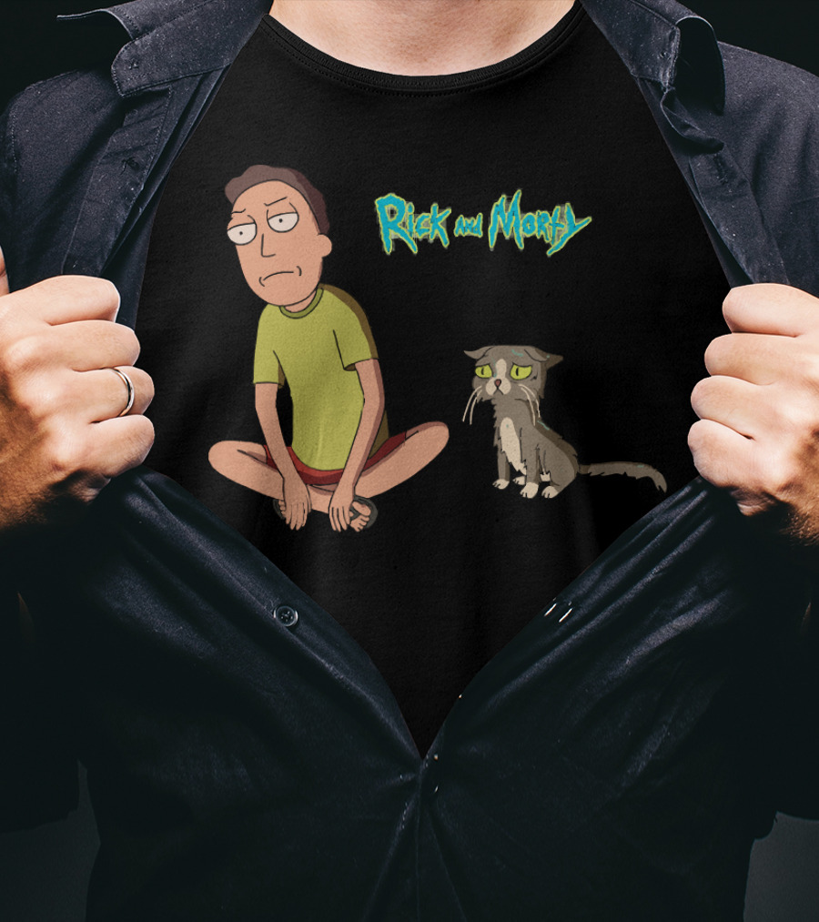 Rick And Morty Jerry And The Talking Cat T-Shirt
