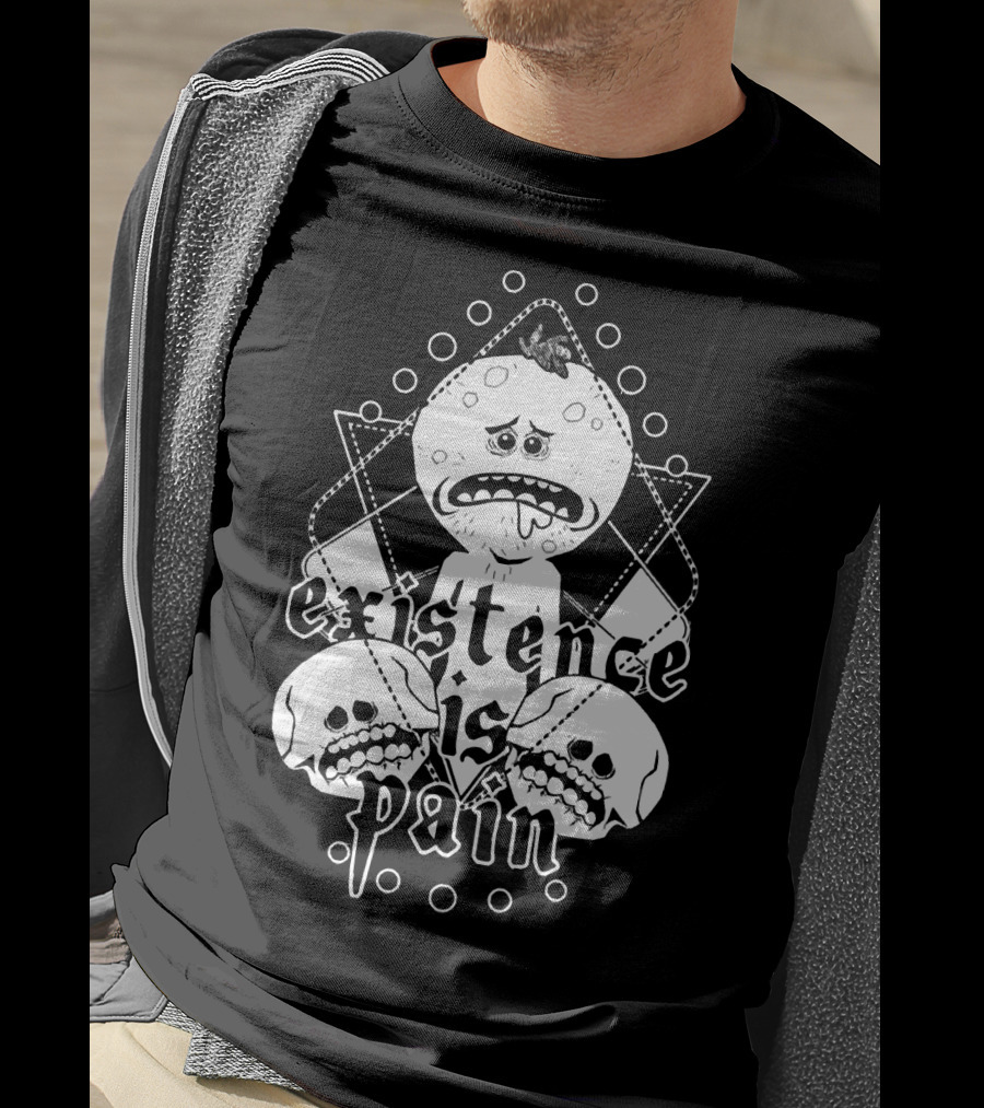 Mr. Meeseeks Existence Is Pain Skulls Geometric T-Shirt