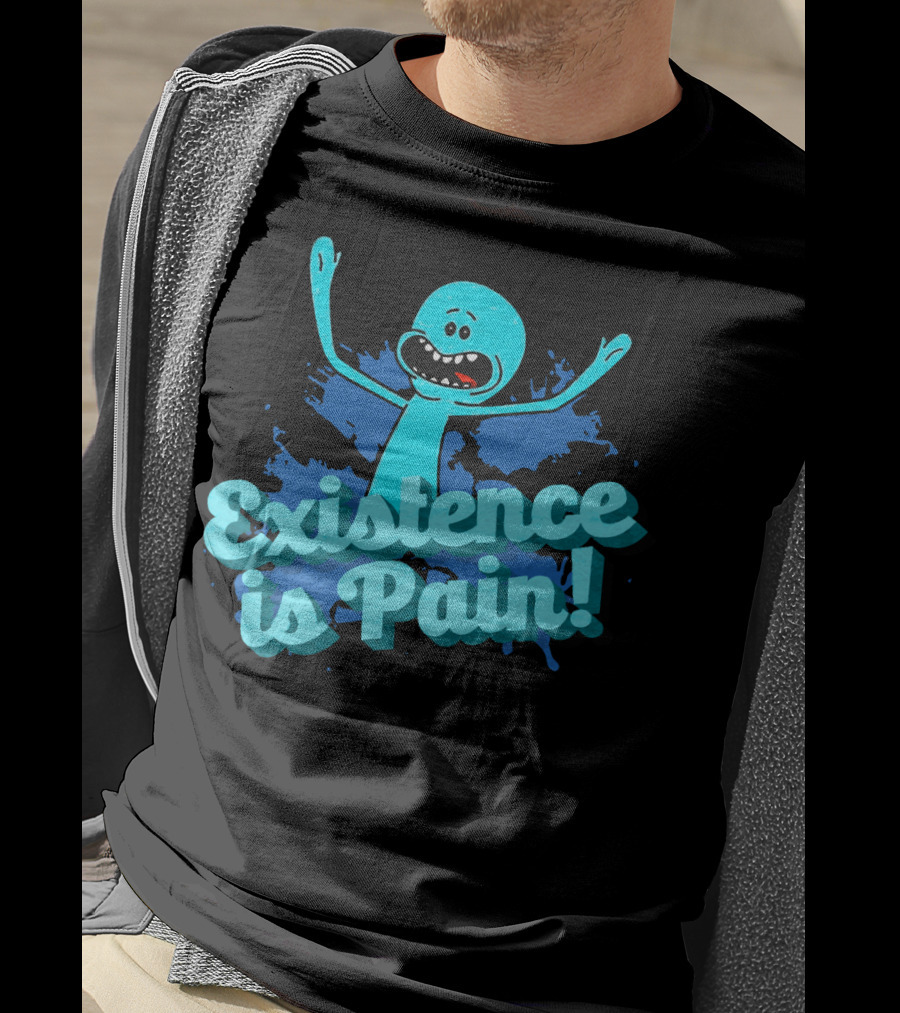 Mr. Meeseeks Existence Is Pain Blue Paint T-Shirt