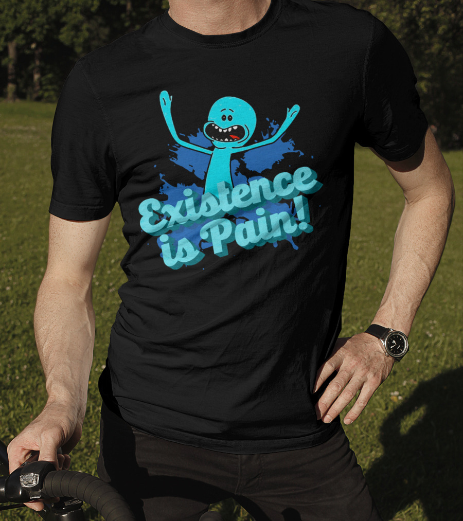 Mr. Meeseeks Existence Is Pain Blue Paint T-Shirt