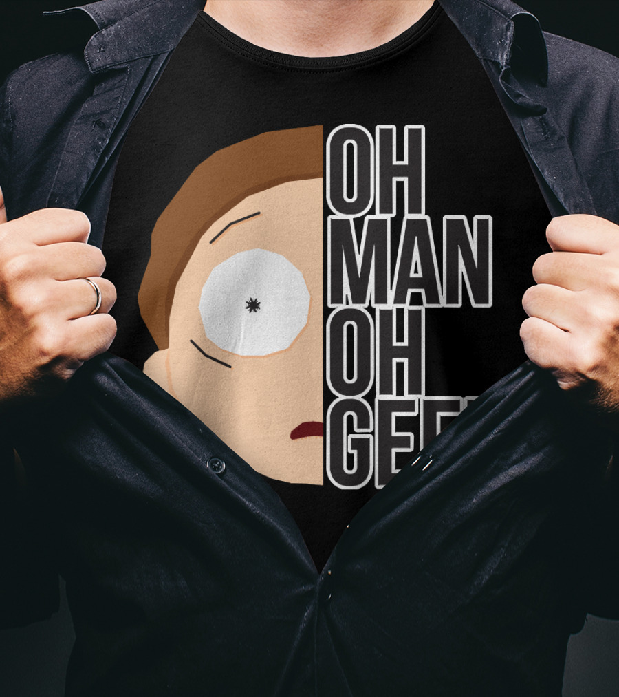 Oh Man Oh Geez Morty Split Face T-Shirt