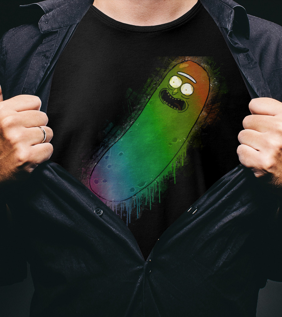 Pickle Rick Rainbow Drip Street T-Shirt