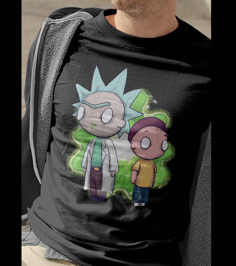 Plushie Rick And Morty Portal Background T-Shirt