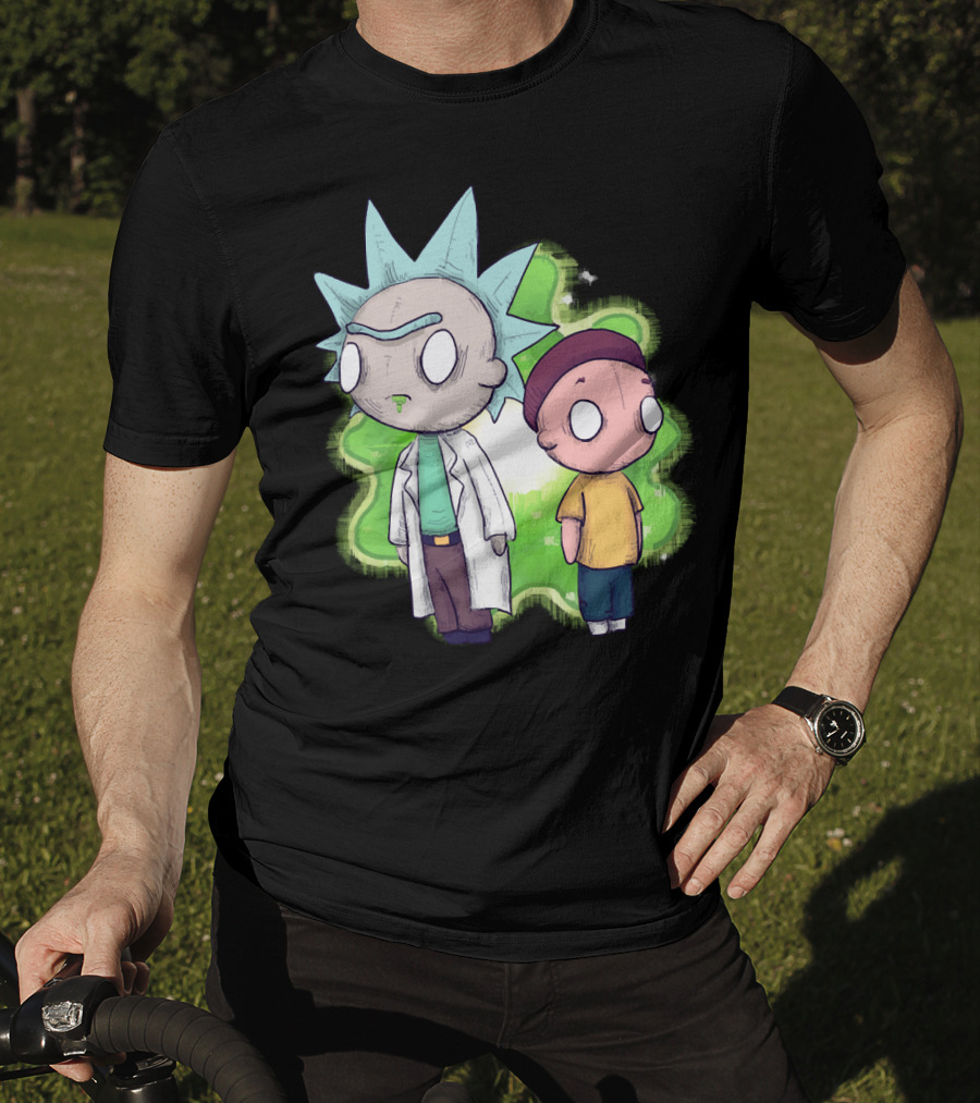 Plushie Rick And Morty Portal Background T-Shirt