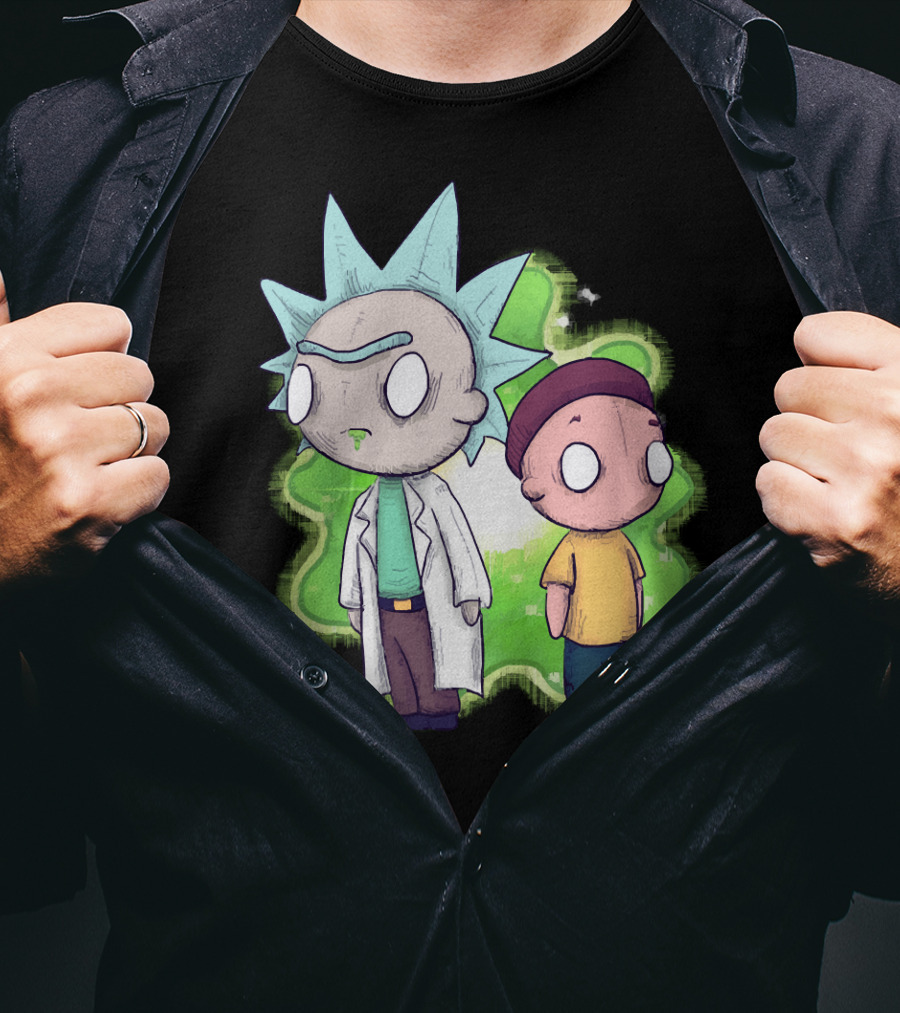 Plushie Rick And Morty Portal Background T-Shirt