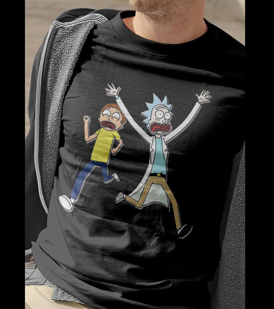 Rick And Morty Panic Running Animation T-Shirt