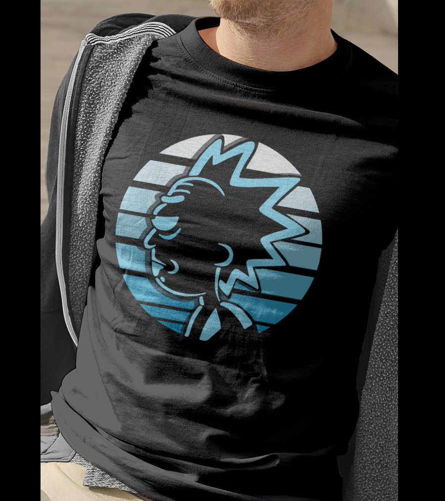 Rick Sanchez Profile Neon Stripes T-Shirt