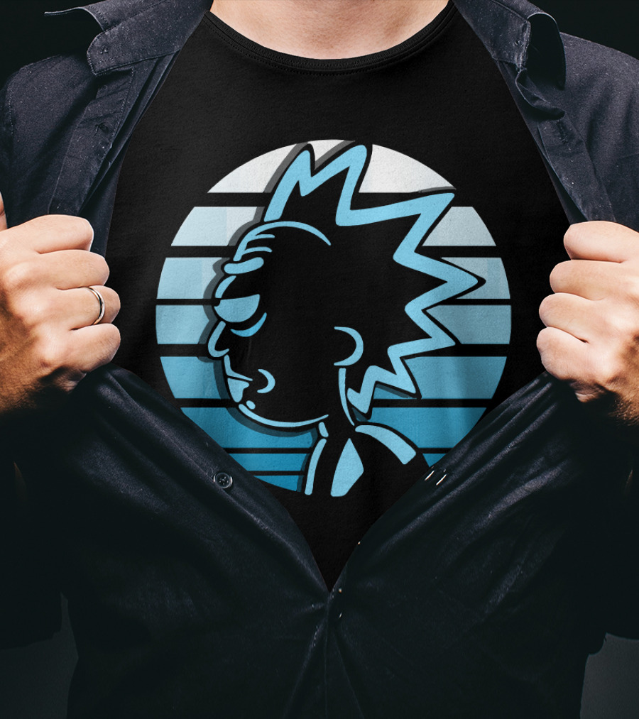 Rick Sanchez Profile Neon Stripes T-Shirt