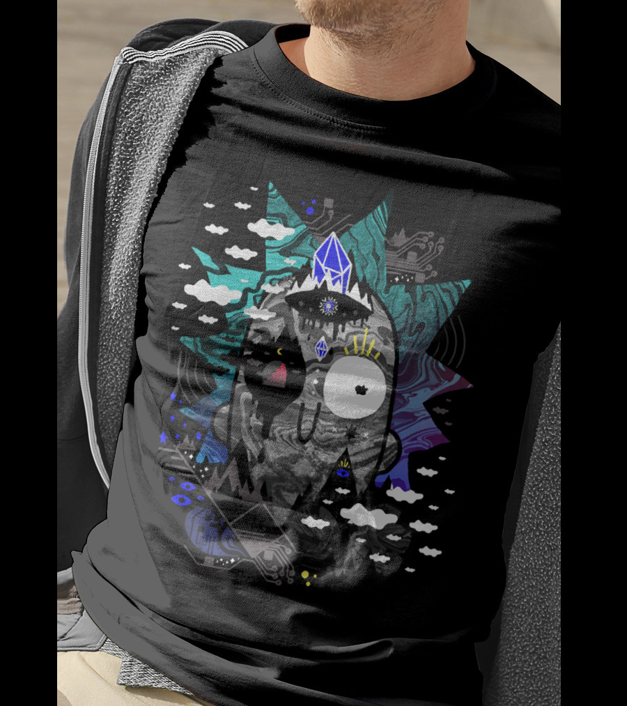 Rick Wrecked Trippy Psychedelic Crystal Vision T-Shirt
