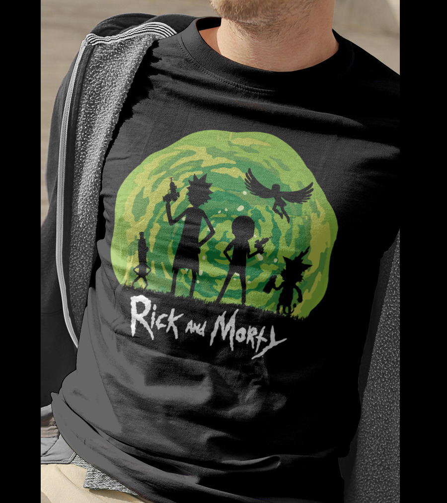 Rick And Morty Schwifty Patrol Silhouette Portal Adventure T-Shirt