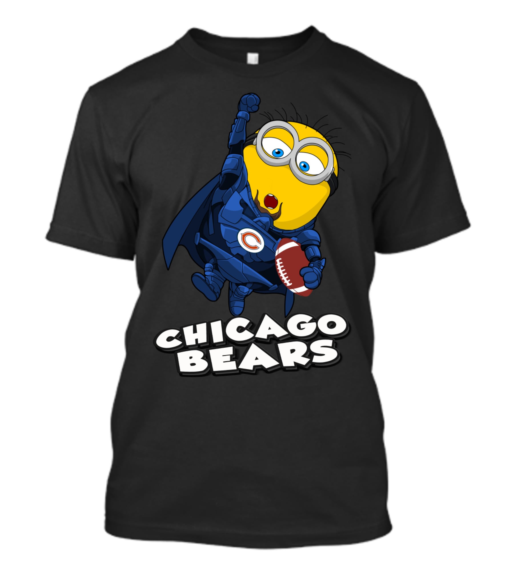 Chicago Bears Minion Football Character With Cape T-Shirt