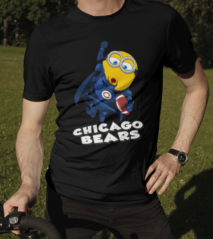 Chicago Bears Minion Football Character With Cape T-Shirt