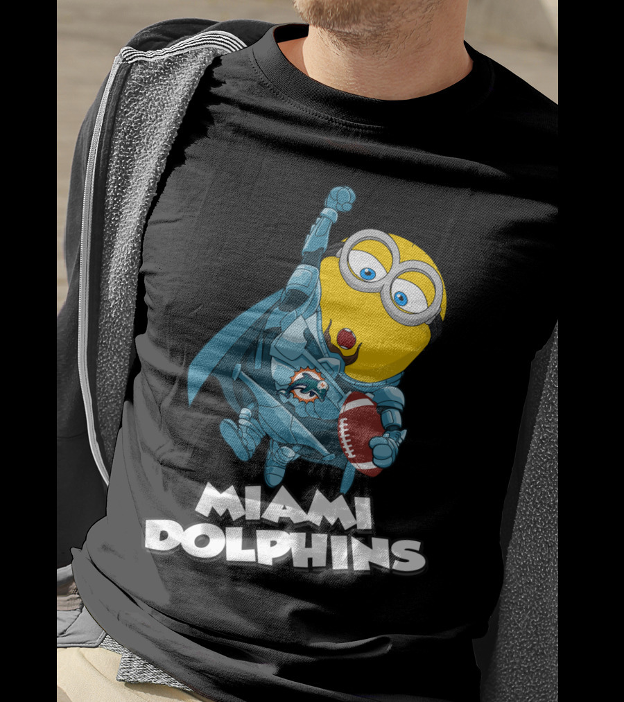 MIAMI DOLPHINS Minion Superhero Football T-Shirt