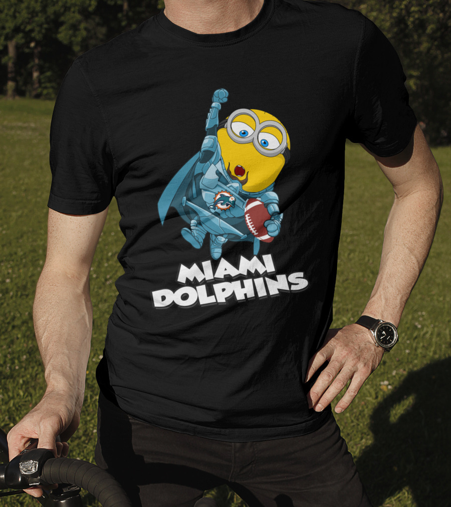 MIAMI DOLPHINS Minion Superhero Football T-Shirt
