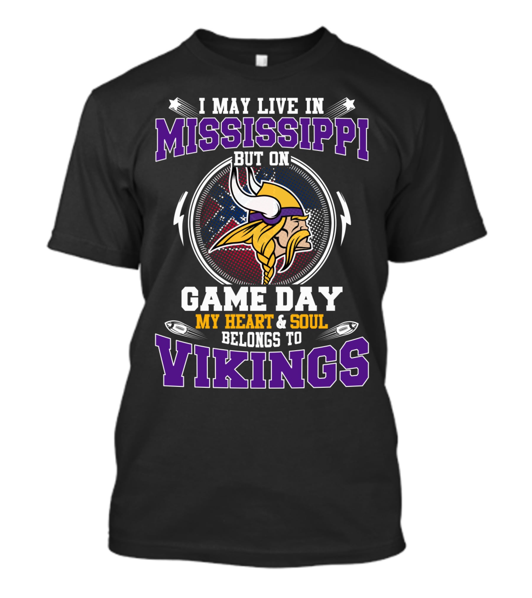 Mississippi Game Day My Heart & Soul Belongs To Vikings T-Shirt
