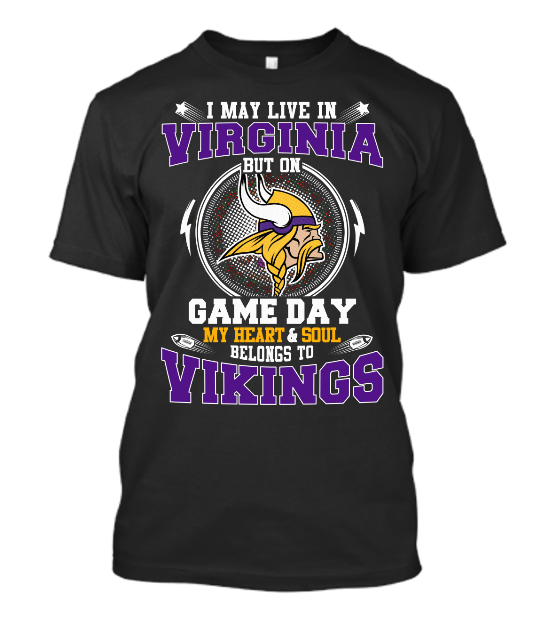Vikings Game Day My Heart And Soul Belongs To Minnesota Vikings Virginia T-Shirt