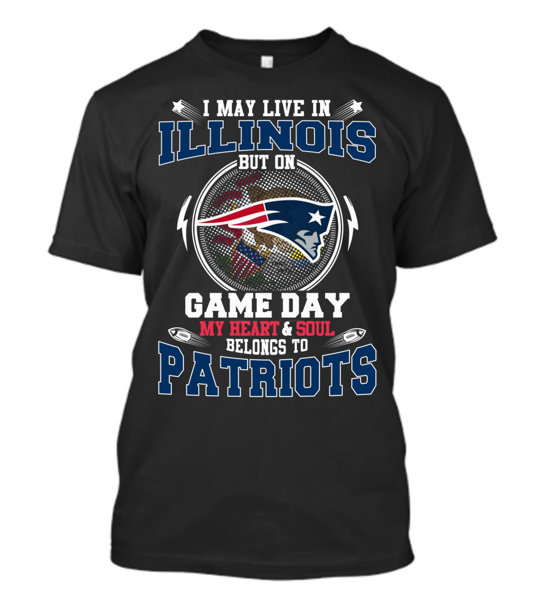 Illinois Game Day My Heart And Soul Belongs To Patriots T-Shirt