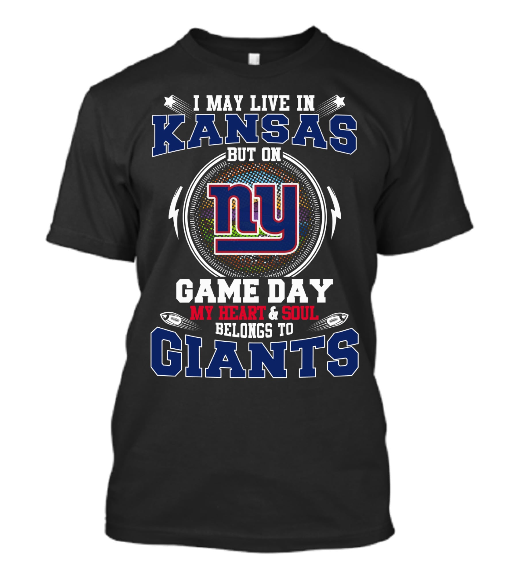 Kansas Resident Supporting Ny Giants On Game Day T-Shirt