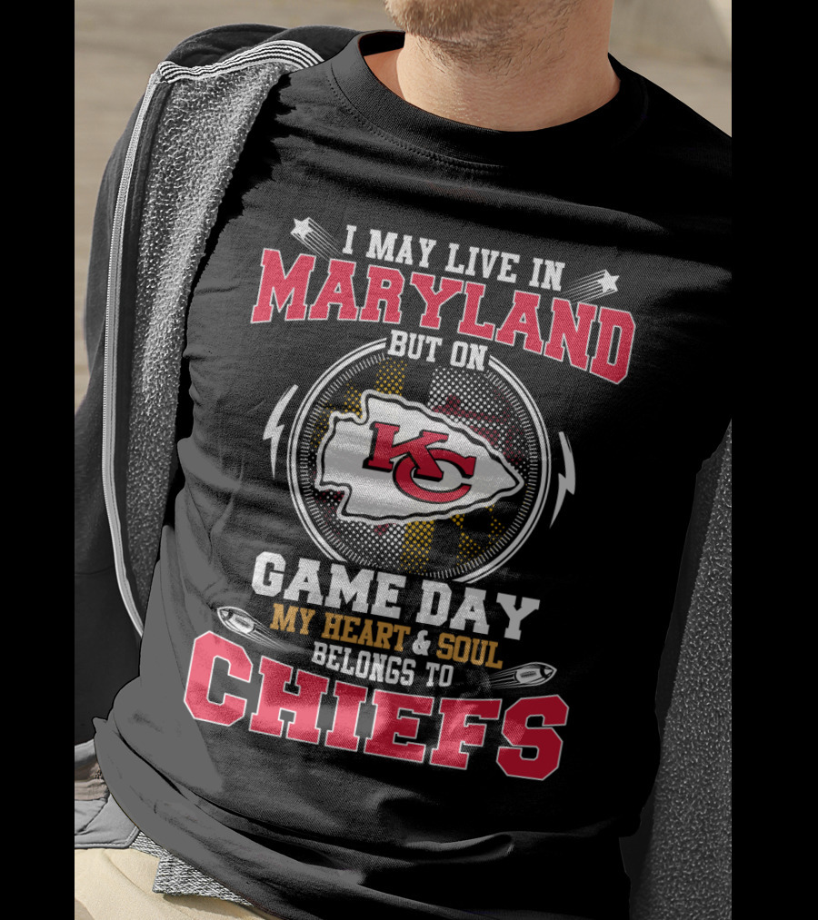 Maryland Game Day My Heart & Soul Belongs To Chiefs Kc T-Shirt