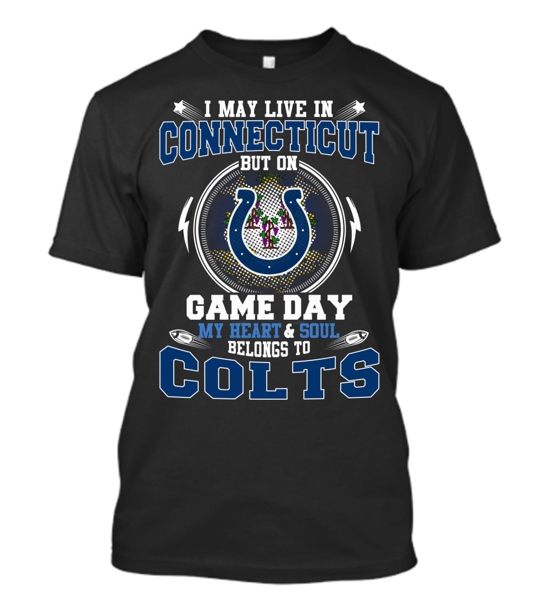 Indianapolis Colts Fan Pride In Connecticut Game Day Passion T-Shirt