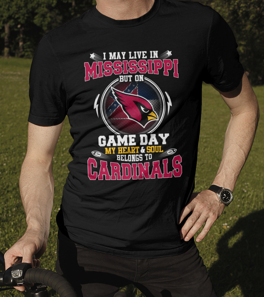 Mississippi Heart Game Day Cardinals T-Shirt