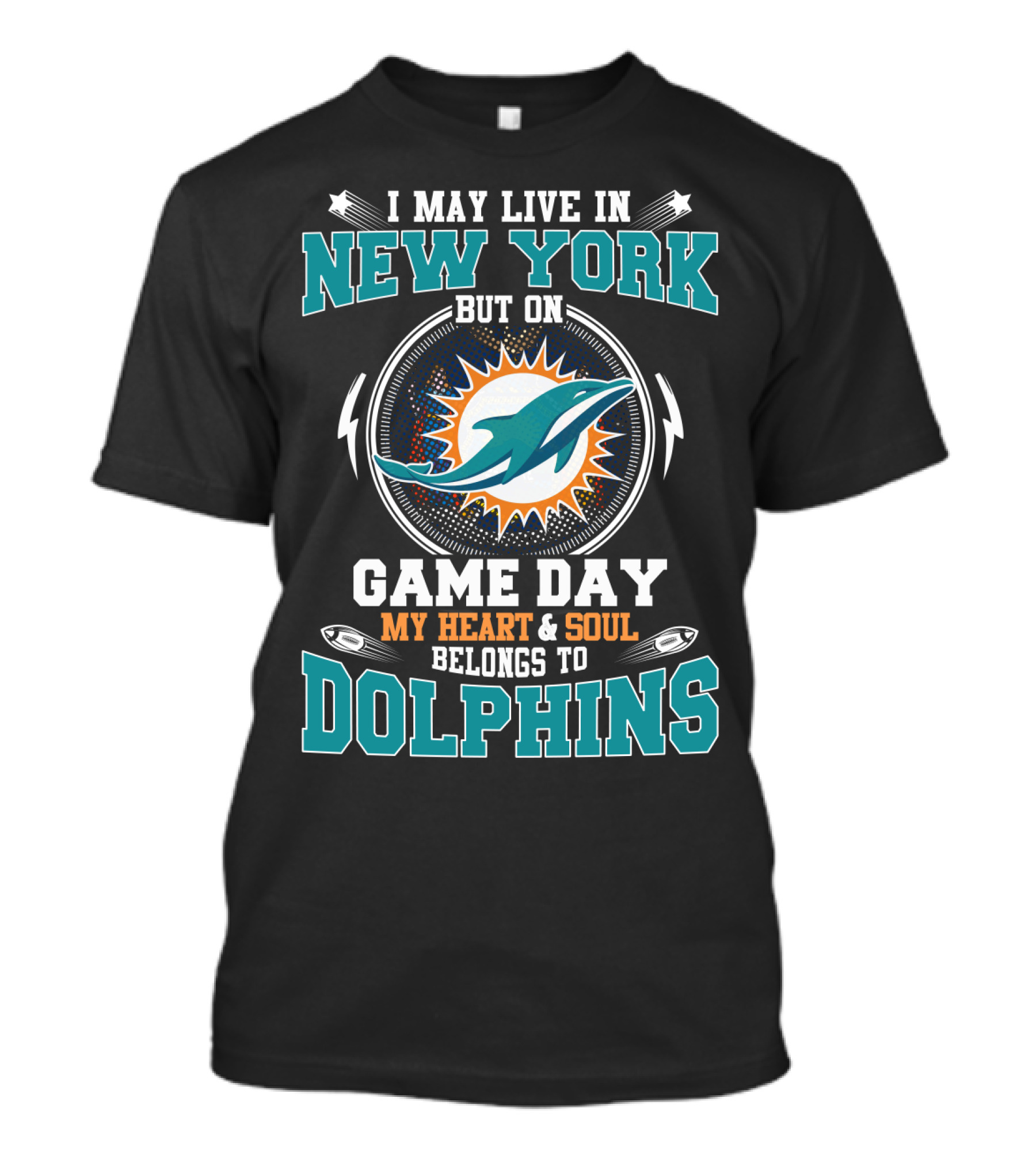 New York Game Day My Heart & Soul Belongs To Dolphins T-Shirt