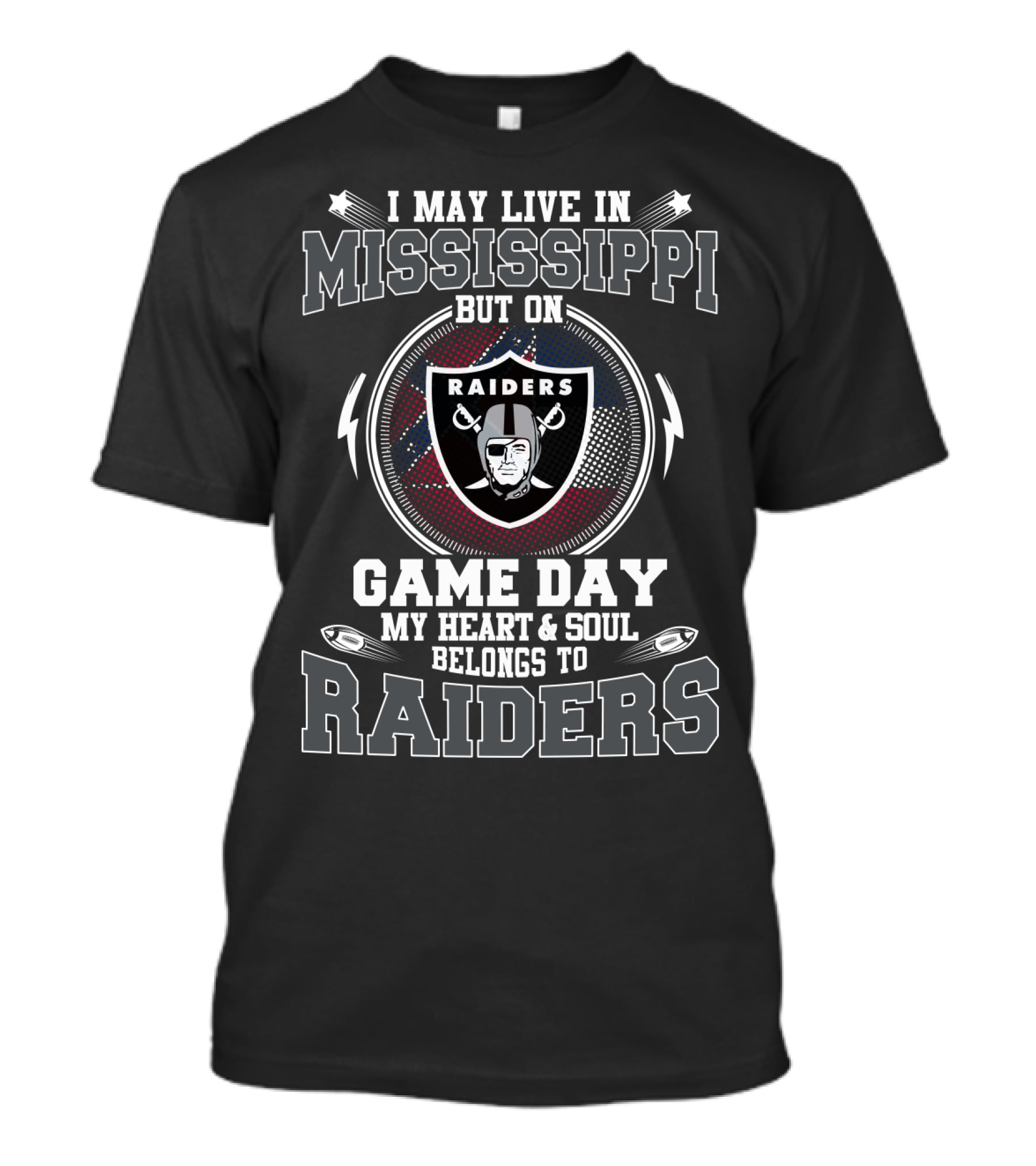 Raiders Mississippi Game Day My Heart And Soul Belongs To Raiders T-Shirt