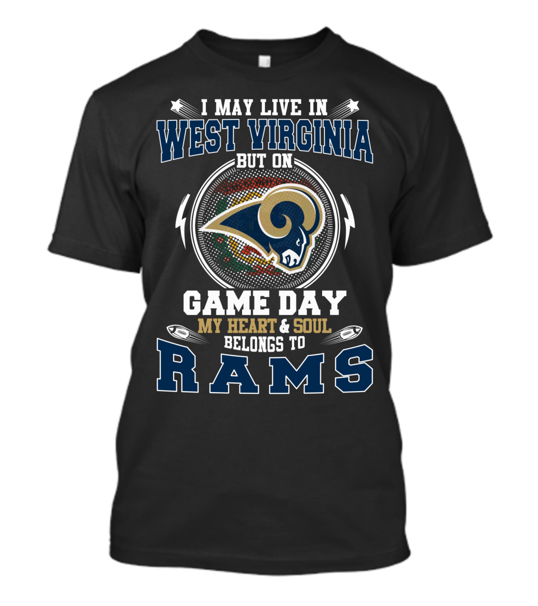 West Virginia Game Day My Heart And Soul Belongs To Rams T-Shirt