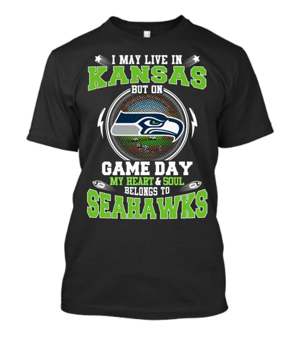 Kansas Game Day My Heart And Soul Belongs To Seahawks T-Shirt