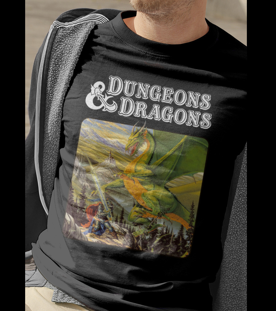 Dungeons And Dragons Dragon Battle Scene T-Shirt