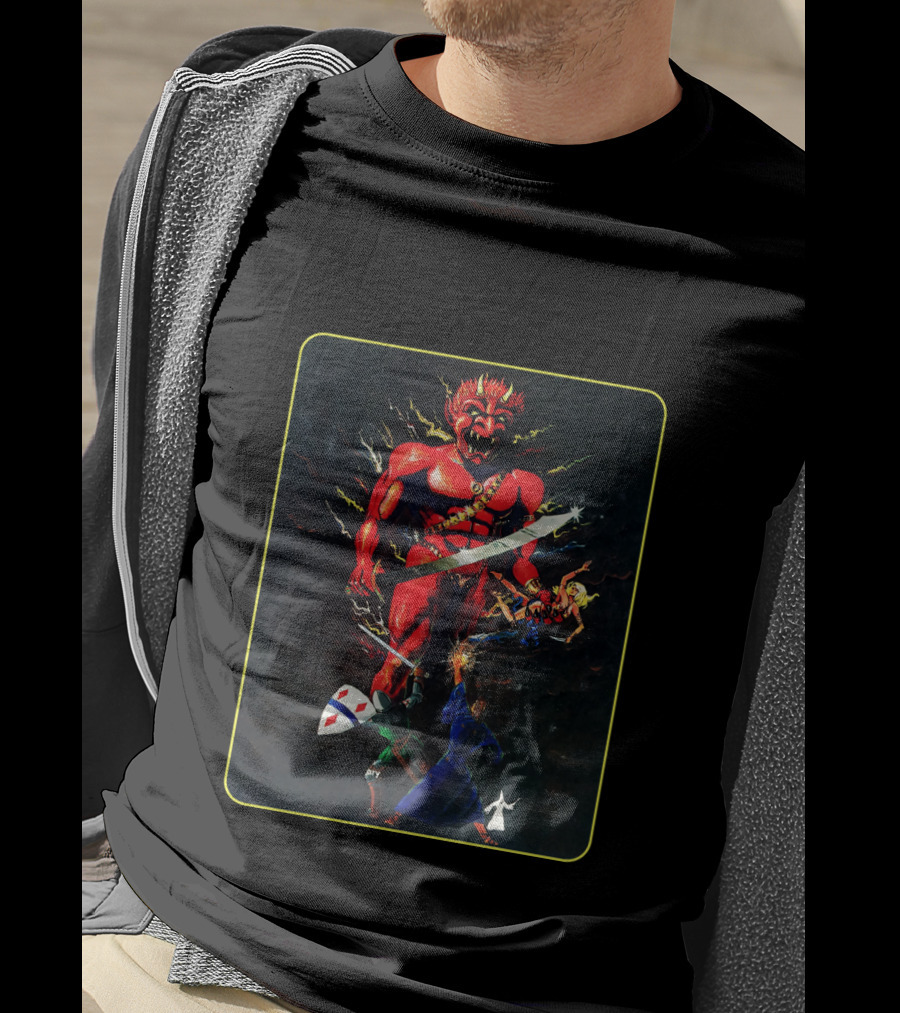 MASTER GUIDE Red Demon Battle Imagery Retro Dungeons Concept T-Shirt