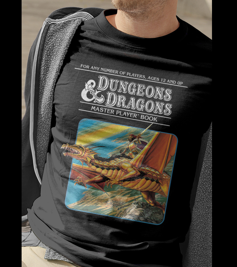 Dungeons And Dragons Master Player Book Vintage Dragon Rider Adventure T-Shirt
