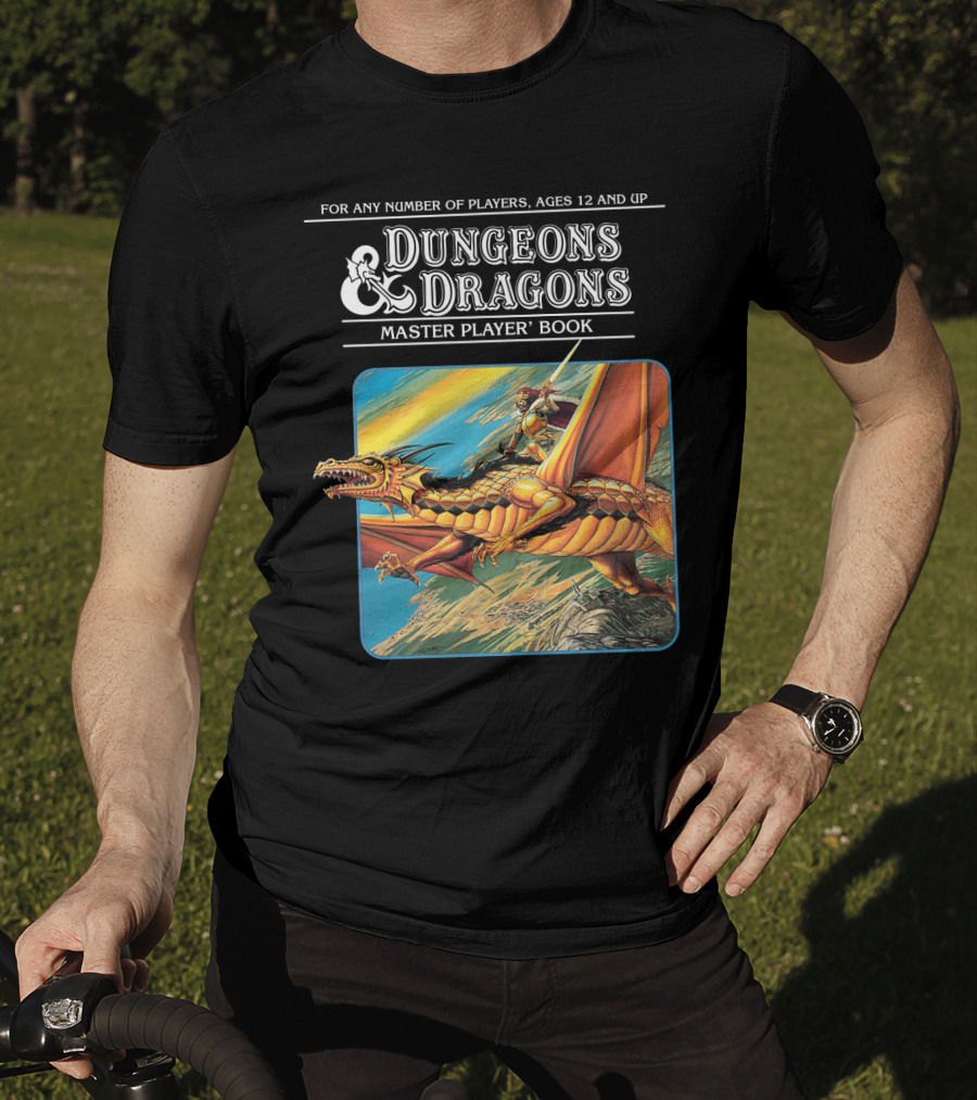 Dungeons And Dragons Master Player Book Vintage Dragon Rider Adventure T-Shirt
