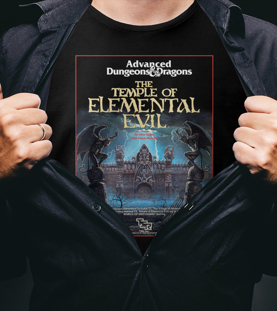 Advanced Dungeons And Dragons The Temple Of Elemental Evil By Gary Gygax With Frank Mentzer TSR World Of Greyhawk Setting T-Shirt