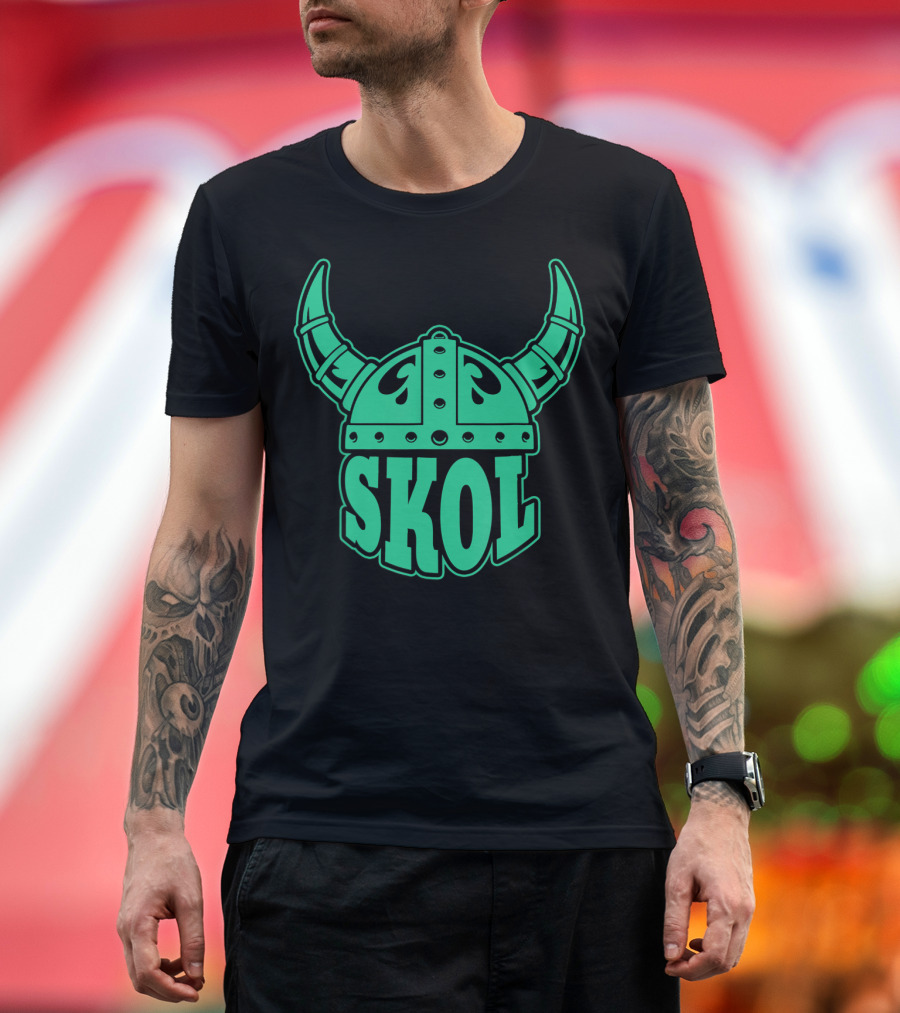 Skol Viking Helmet Nordic Symbols Vikings T-Shirt