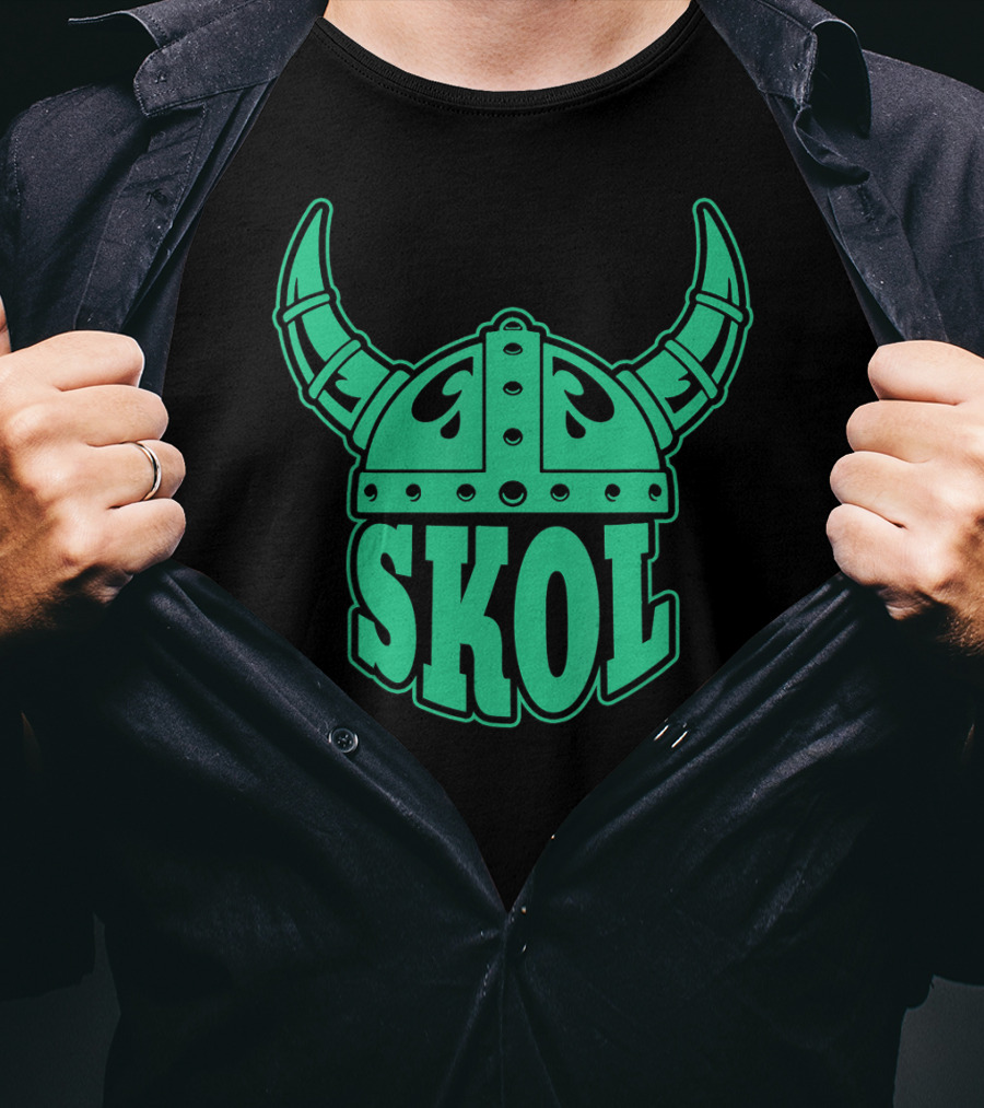 Skol Viking Helmet Nordic Symbols Vikings T-Shirt
