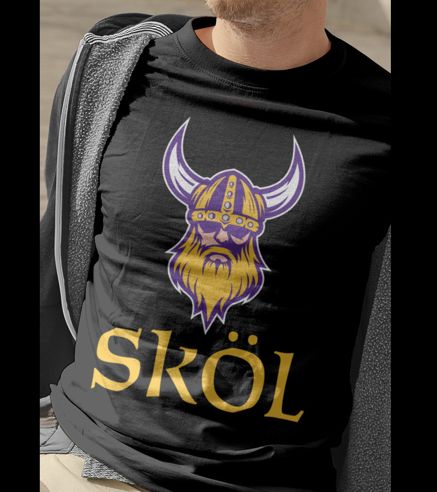 SKOL Viking Scandinavia Nordic Warrior Helmet With Horns T-Shirt
