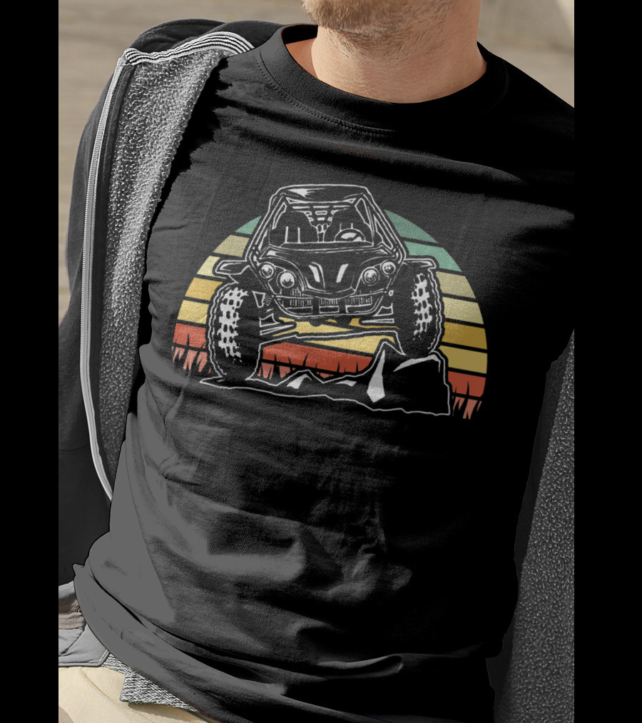 Desert ATV Dune Buggy Adventure Vintage Sunset Scene T-Shirt