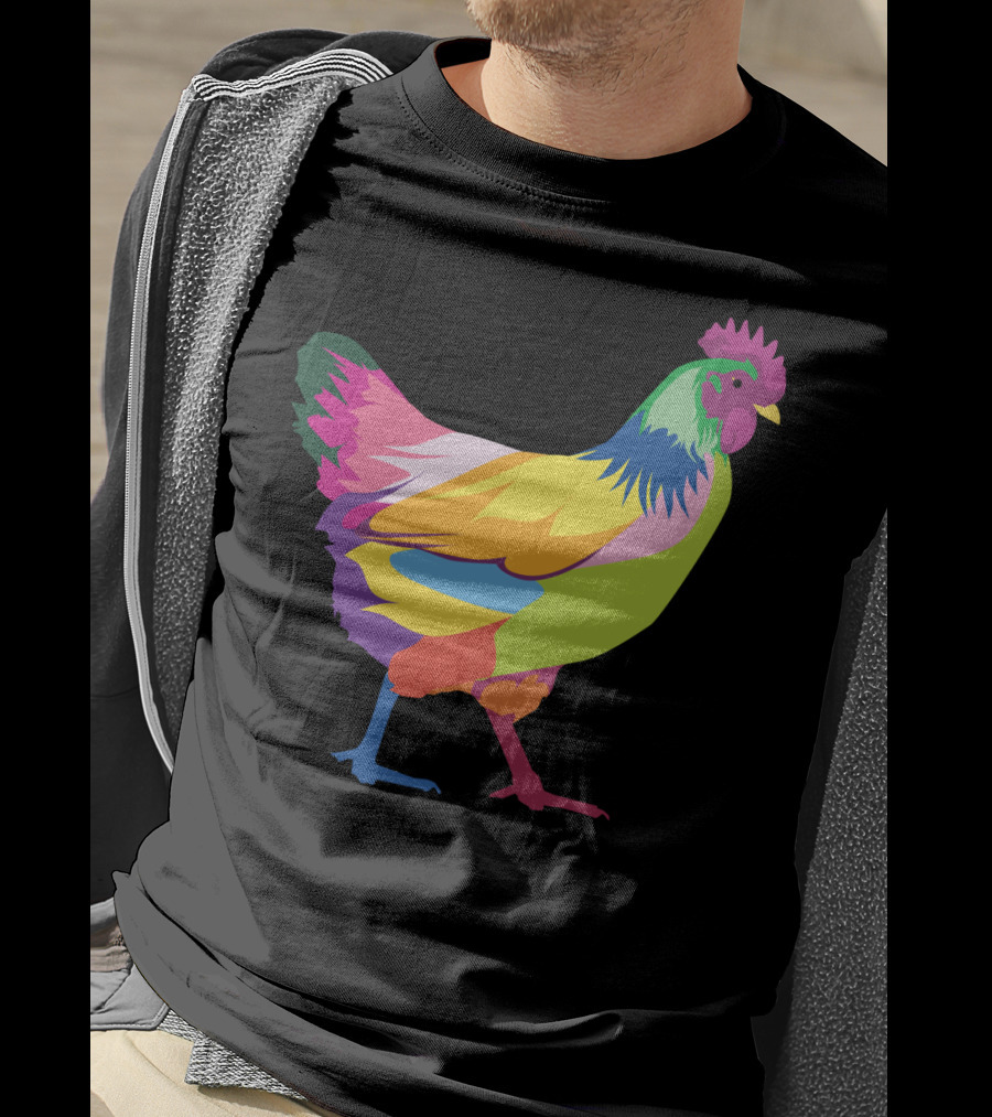 Colorful Rainbow Chicken Hen For Mama T-Shirt